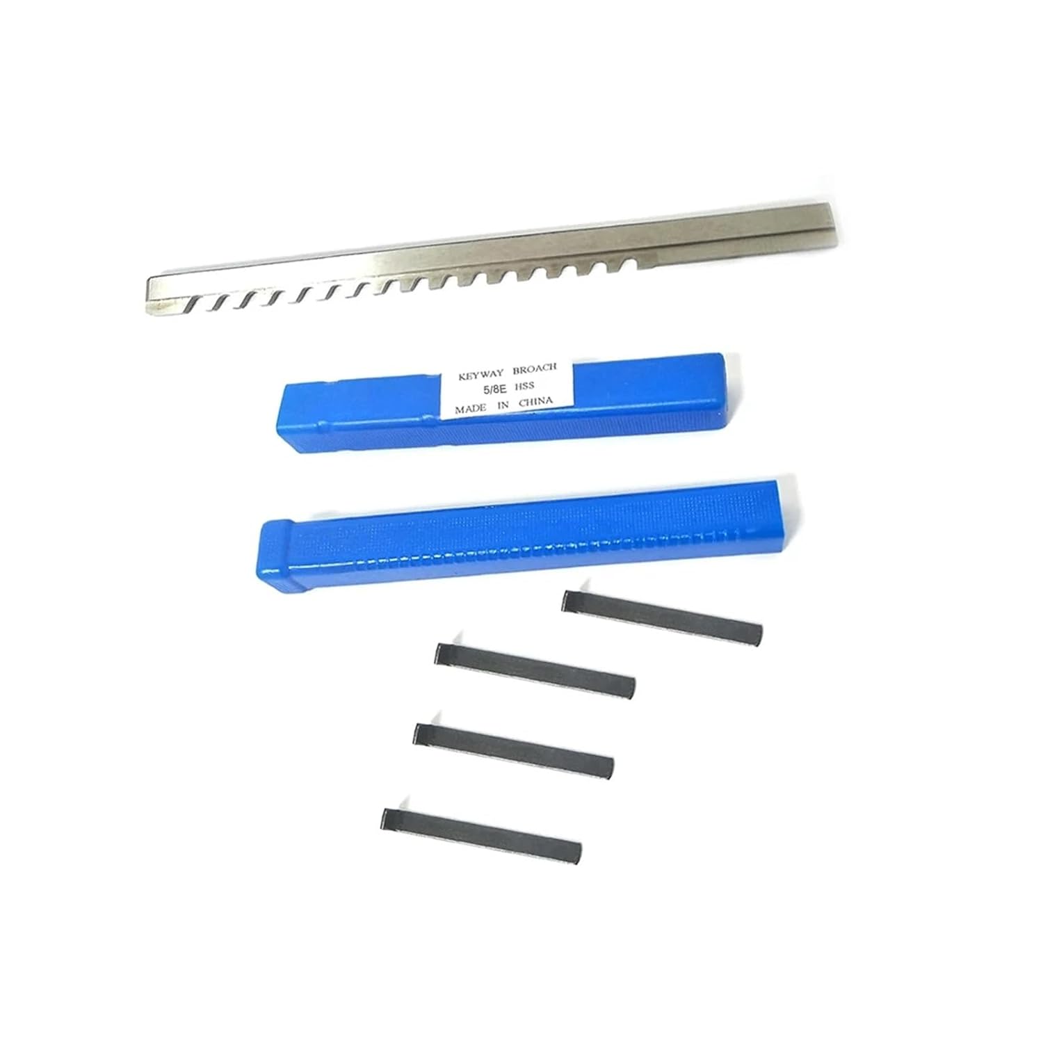 3/4E 3/32A 3/16C 3/8D Inch Size Push Type Keyway Broach for CNC Broaching Machine Metalworking High Speed Steel HSS Cutting Tool Heat Resistance(5-8E)