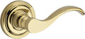 Baldwin PV.CUR.R.TRR.003.6L.DS Curve Right-Handed Privacy Lever with Traditional Round Rose, Polished Brass