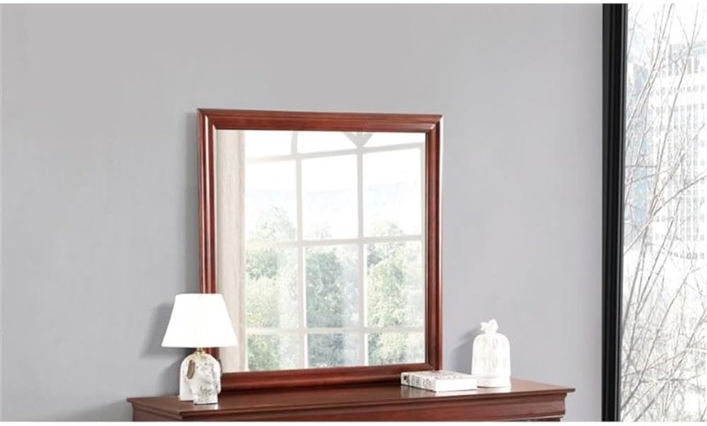 Glory Furniture Louis Phillipe Mirror in Cherry