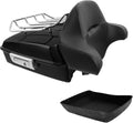 TCMT Chopped Motorcycle Trunk Box Wrap Around Backrest Luagge Rack Set Fit For Harley Davidson 2014-2025 Touring CVO Road King Road Glide Street Glide Electra Glide Pack