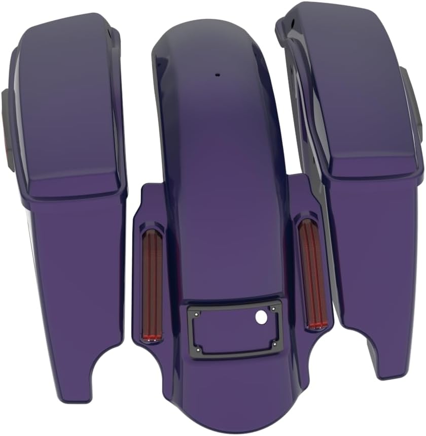 Advanblack Color Matched Stretched Bags, Lids Black Latch Hardware for '23-'24 Harley Touring CVO & 2024 Street Glide, Road Glide (Mystic Shift)