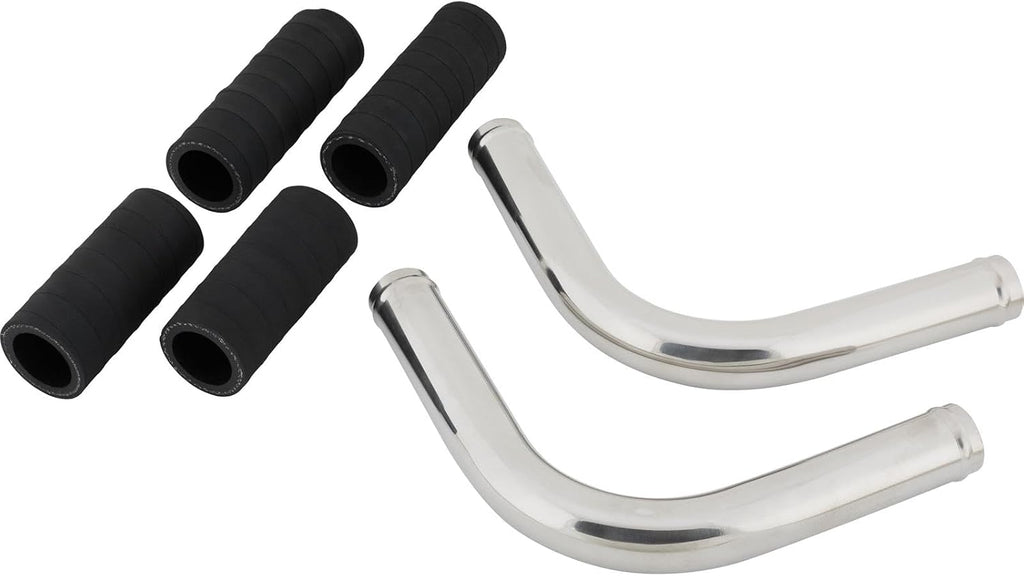 Speedway Motors 1949–1953 Flathead Radiator Hose Dress-Up Kit with Chrome or Stainless Tubes, Upper Coolant Hoses, Rubber Connectors, and Hose Clamps