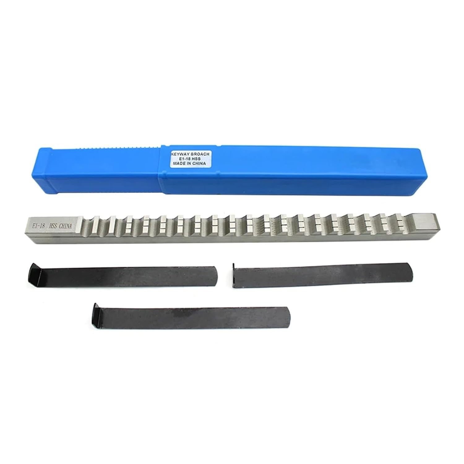 18mm E Push-Type HSS Keyway Broach E1-18 Metric Sized Cutting Tool for CNC Machine with 3pcs Shim Heat Resistance