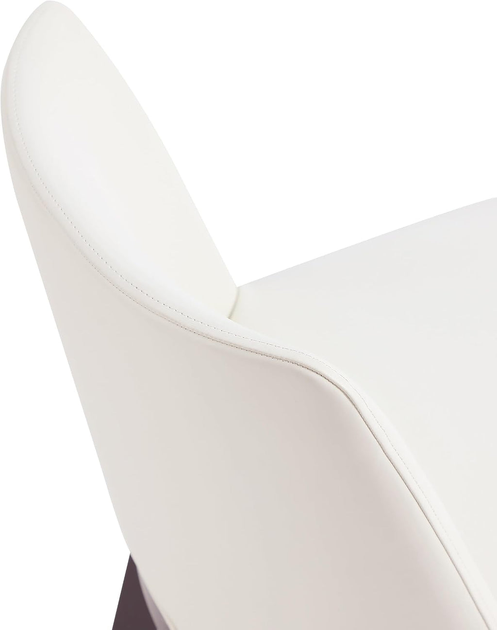 Manhattan Comfort Gansevoort Modern Faux Leather Dining Chair with Solid Beech Wood Frame, Upholstered Accent Furniture for Kitchen Table or Office, Set of 2, Cream