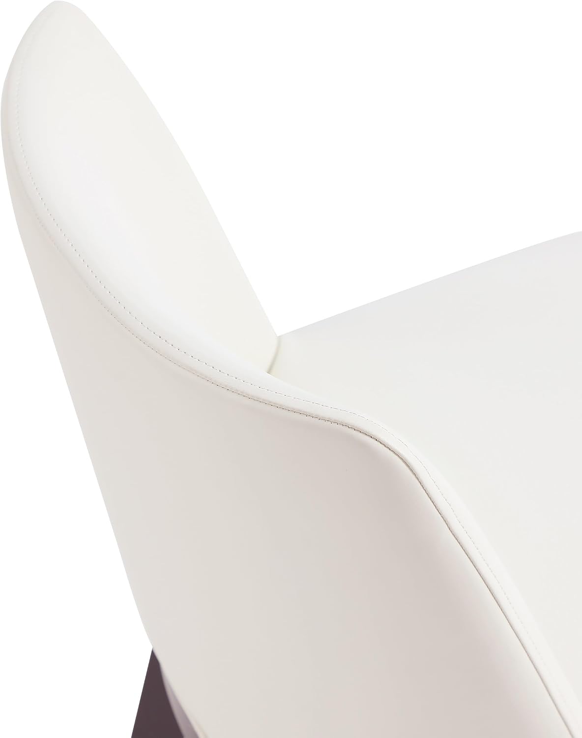 Manhattan Comfort Gansevoort Modern Faux Leather Dining Chair with Solid Beech Wood Frame, Upholstered Accent Furniture for Kitchen Table or Office, Set of 2, Cream