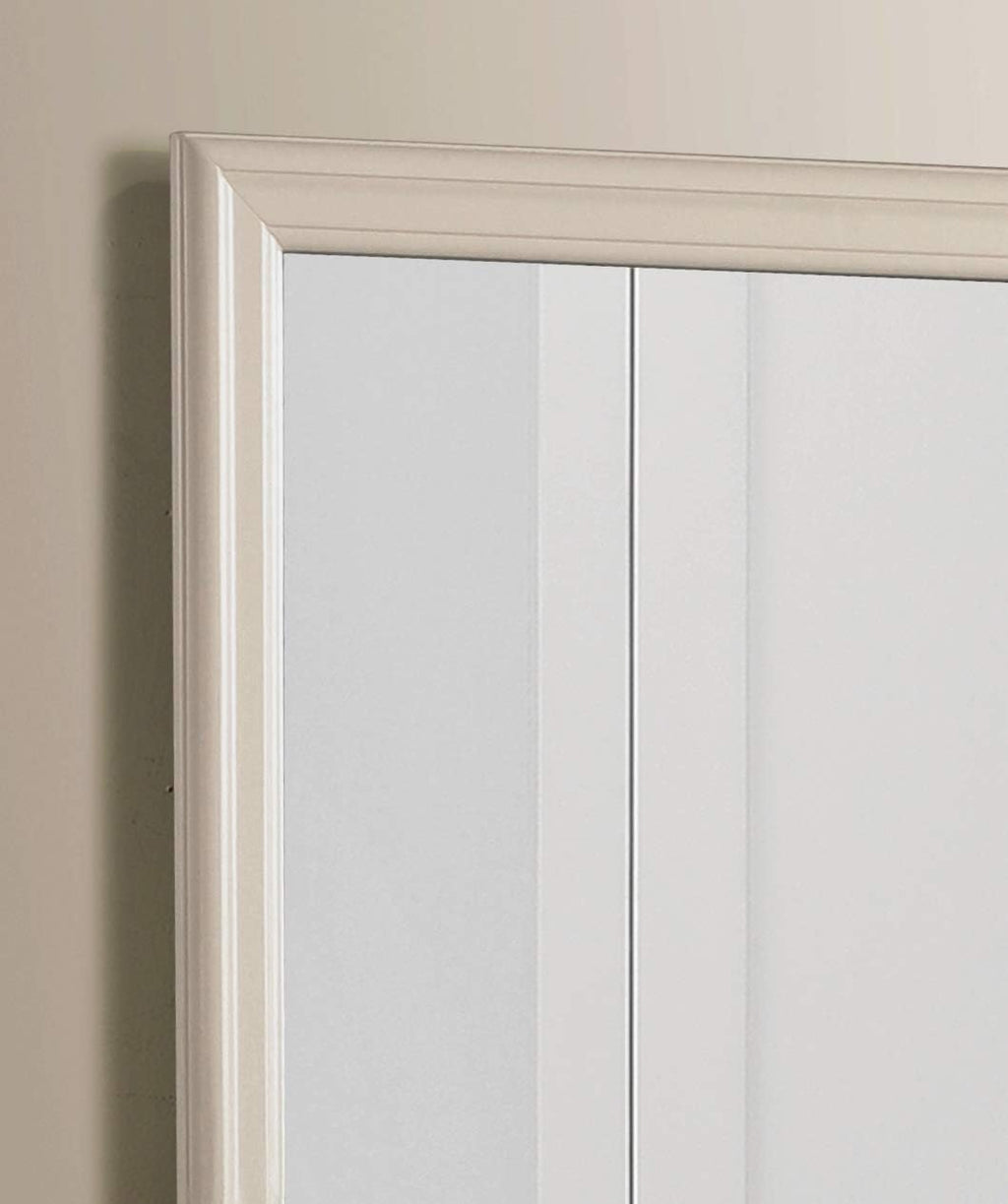Glory Furniture Louis Phillipe Wood Veneer Bedroom Mirror in Beige