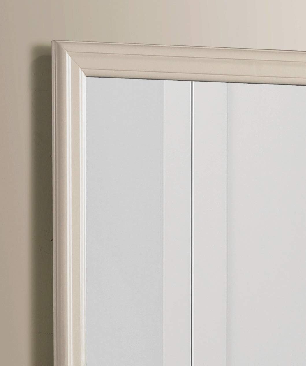 Glory Furniture Louis Phillipe Wood Veneer Bedroom Mirror in Beige