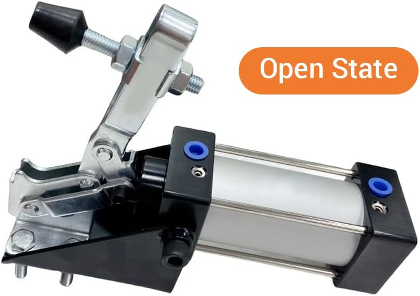 Pneumatic Clamp Fixture, GH-12265-A 340kg/ 750LB Heavy Duty Force Cylinder Pneumatic Hold Down Quick Air Clamp for Woodworking Welding and CNC Holding