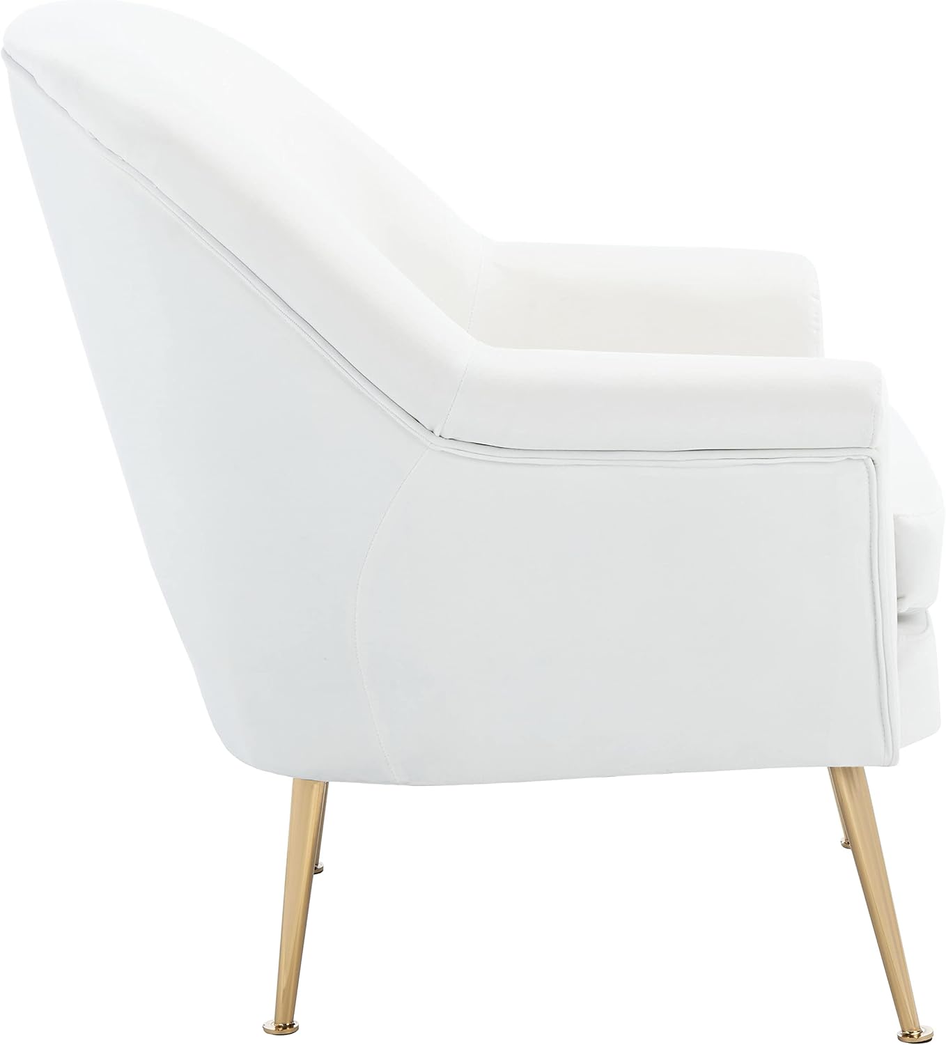 SAFAVIEH Home Collection Rodrik White Velvet/Gold Accent Chair