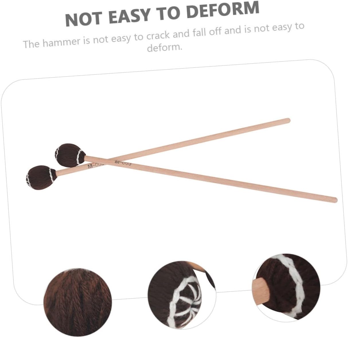 FAVOMOTO 20pcs Premium Marimba Mallets Maple Handle for Percussion Instruments Sturdy Grip for Beginners and Professionals Practice Tool for Music
