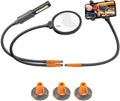 WORK IQ TOOLS IQ Connect | Hands-Free Accessory System with 3 Bench Mounts | Includes Magnifying Glass, Rechargeable Work Light & Cell Phone Holder | Work Bench Accessories Compatible with IQ Vise