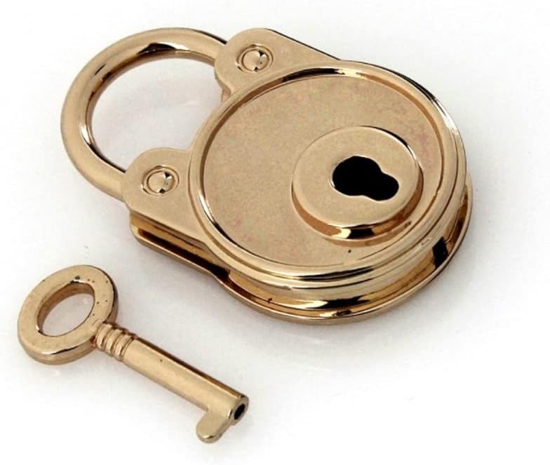 1pcs Metal Fashion Lovely Lock Vintage Mini Padlock Bag Suitcase Luggage Box Key with DIY Hardware Accessories(Black)