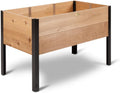Gardener's Supply Company Raised Garden Bed Elevated Cedar Planter Box | 2' x 4' Heavy Duty Standing Garden Planters for Outdoor Plant Vegetables & Flower Gardening Perfect for Patio, Lawn & Backyard