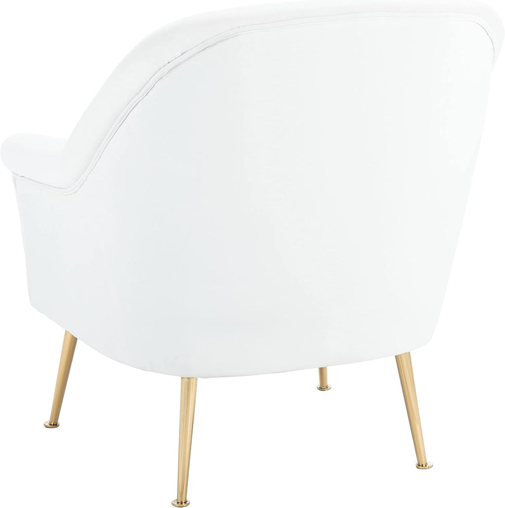 SAFAVIEH Home Collection Rodrik White Velvet/Gold Accent Chair