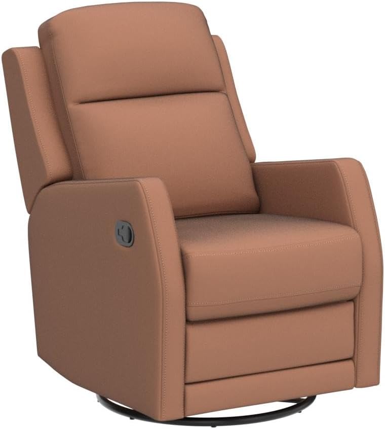 HULALA Home Recliner Chair Leather Recliners, Rocking 360 Degree Swivel Chair, Wingback Armchair, Theater Seating Lounge Sofa for Living Room Bedroom