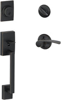 SCHLAGE Lock Company Century Single Cylinder Handleset and Left Hand Merano Lever, Aged Bronze (F60 CEN 716 MER LH)