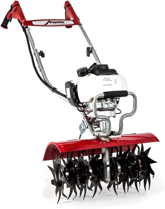Mantis 7566-12-02 Deluxe XP 4-Cycle Tiller with Kickstand, 16-Inch
