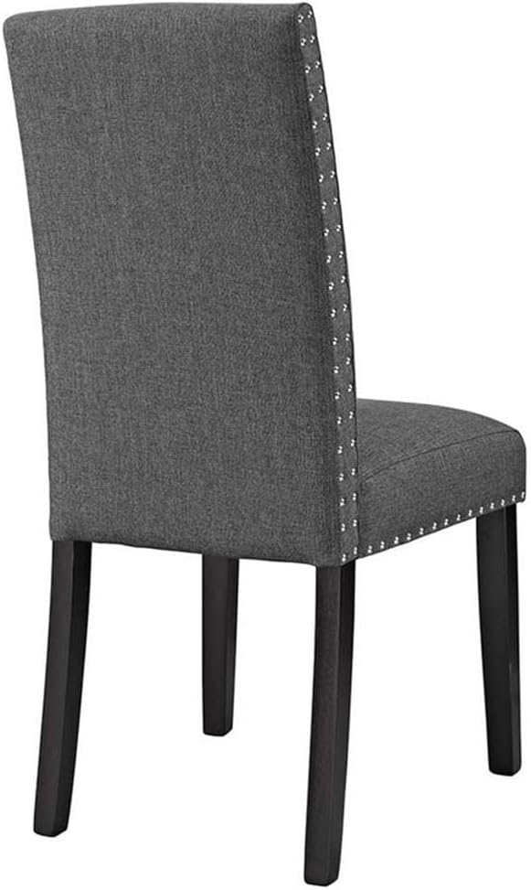Modway Parcel Modern Upholstered Fabric Four Dining Chairs with Nailhead Trim in Gray