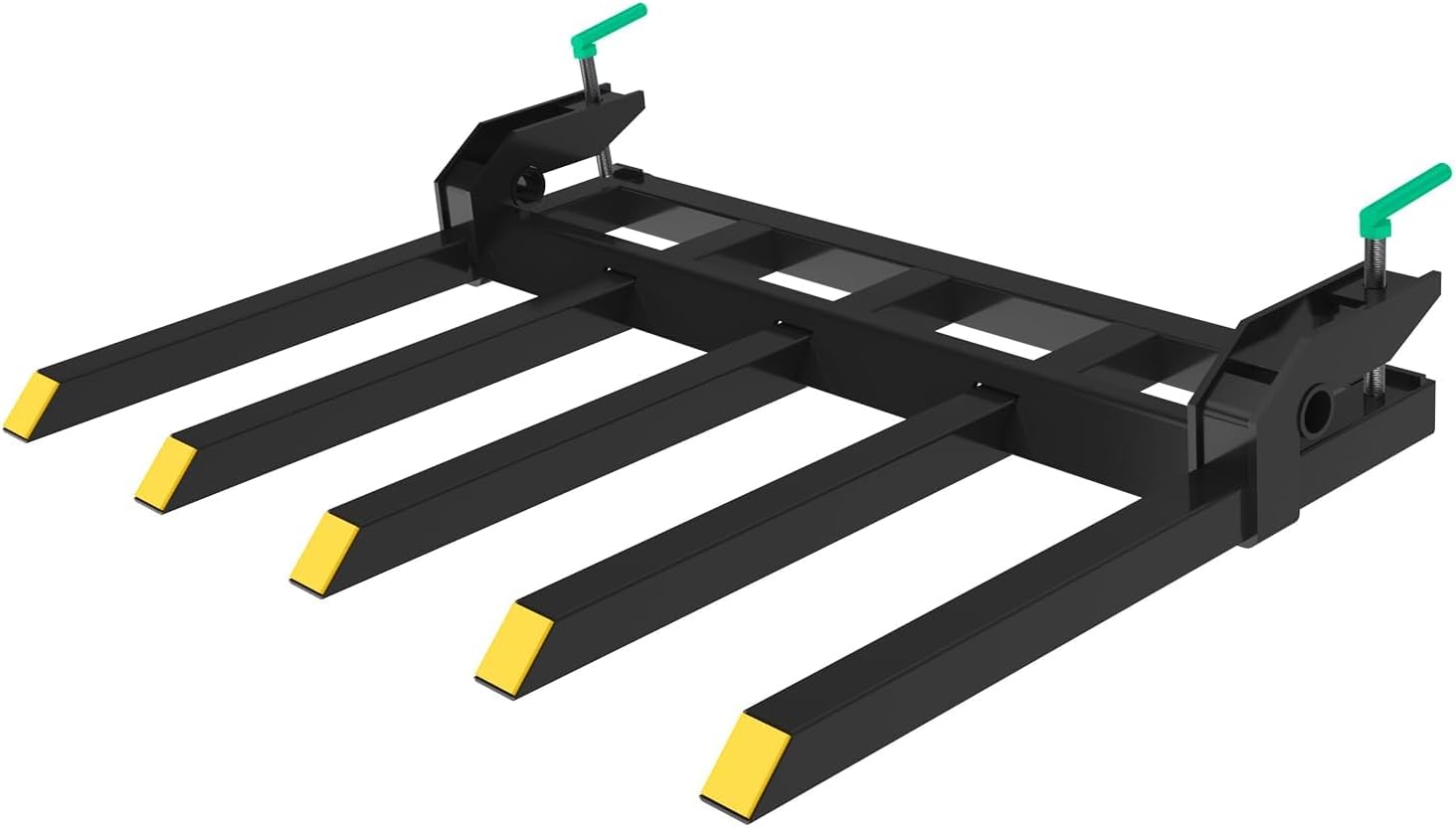 Clamp on Debris Forks to 48' Bucket, 2500 Lbs Capacity Heavy Duty Clamp on Pallet Forks Attachment for Skid Steer Tractor Loader, Lift Logs Lumber Hay Construction Materials