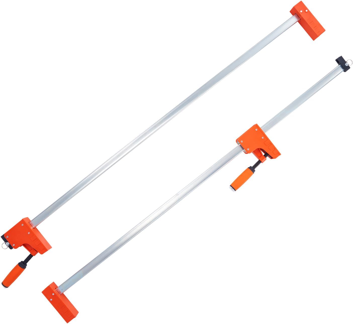 Happybuy Bar Clamps for Woodworking, 2-Pack 50' Parallel Clamp Set, F Clamp with 1100 lbs Load Limit, Even Pressure, High-strength Plastic and Carbon Steel, Wood clamps for Woodworking Metal Working