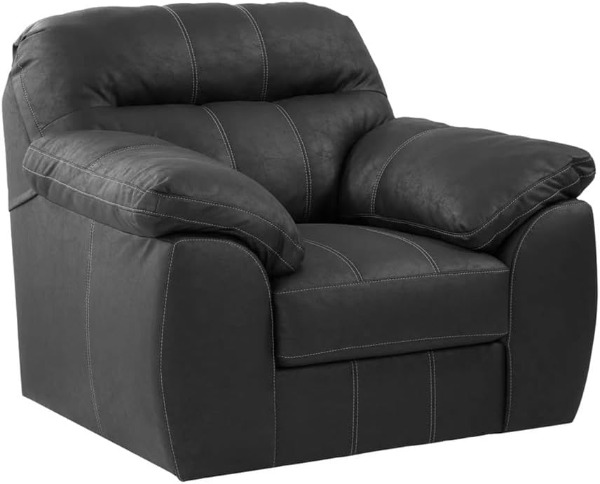 American Furniture Classics Rocker Recliner Chair in Black Faux Leather
