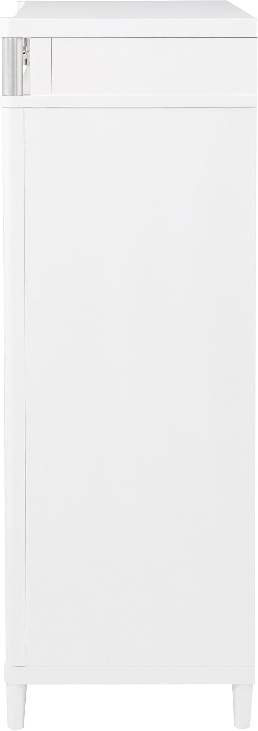 Coaster Home Furnishings - Gracemont - Wood - 5-Drawer Chest of Drawers with Bar Pull Handles, Rounded Corners, Metal Tube Accents and Felt-Lined Top - Bedroom - White - 225075