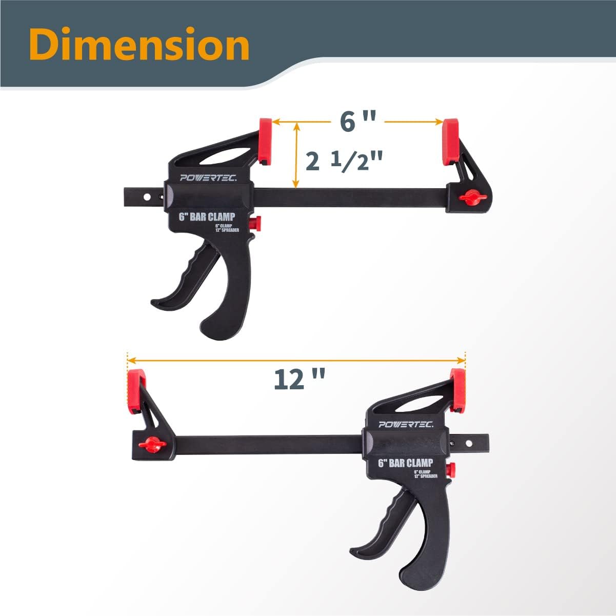 POWERTEC 6' Bar Clamps/Spreaders 32 Pack, Trigger & Ratchet Quick Grip Clamps for Woodworking, Gluing & DIY Projects
