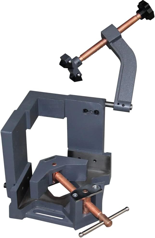 KAKA INDUSTRIAL 3 Axis Angle Clamp Heavy Duty Cast Iron Welding Clamp Vice, 3.9-Inch Jaw Opening, 90-Degree Multi-Position Clamp for Metalworking, Woodworking, and Fabrication, AC-100H