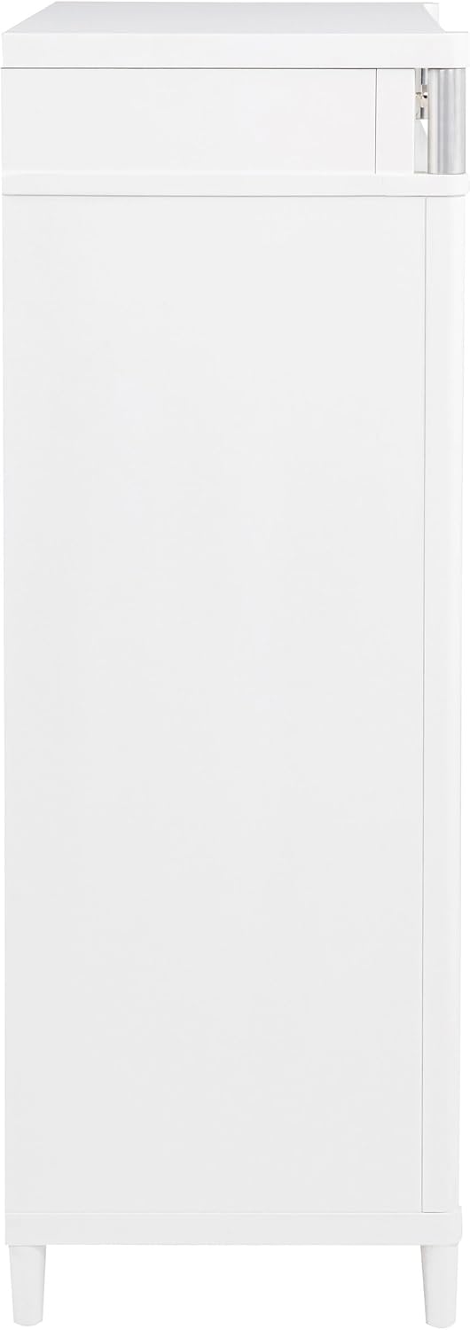 Coaster Home Furnishings - Gracemont - Wood - 5-Drawer Chest of Drawers with Bar Pull Handles, Rounded Corners, Metal Tube Accents and Felt-Lined Top - Bedroom - White - 225075