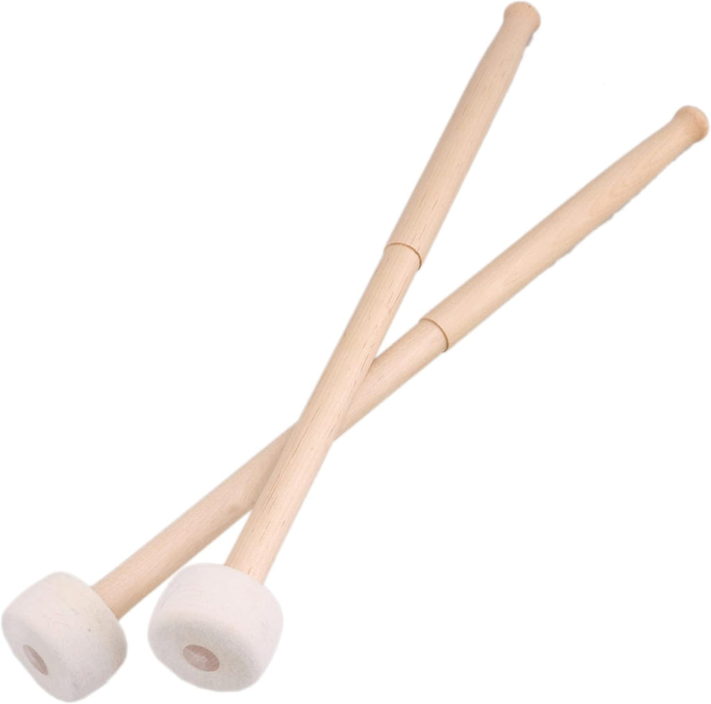 Durable Timpani Mallets Felt Head Drum Sticks with Wood Handle White Head 14Inch Pack of 5
