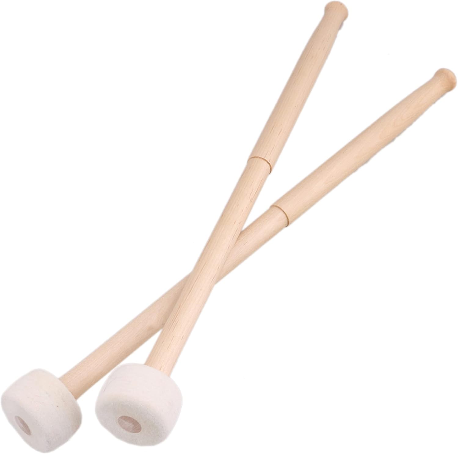 Durable Timpani Mallets Felt Head Drum Sticks with Wood Handle White Head 14Inch Pack of 5
