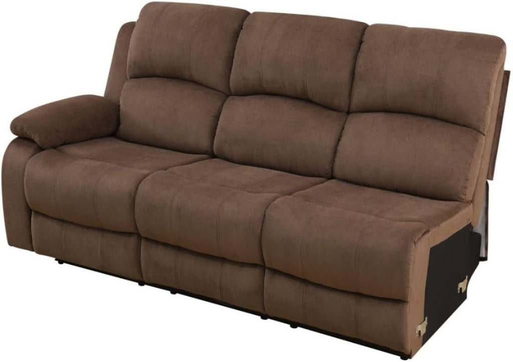 Reclining Sectional Sofa Set, L Shaped Recliner Couch with Cup Holder and Storage Console for Home Theater & Living Room, Brown
