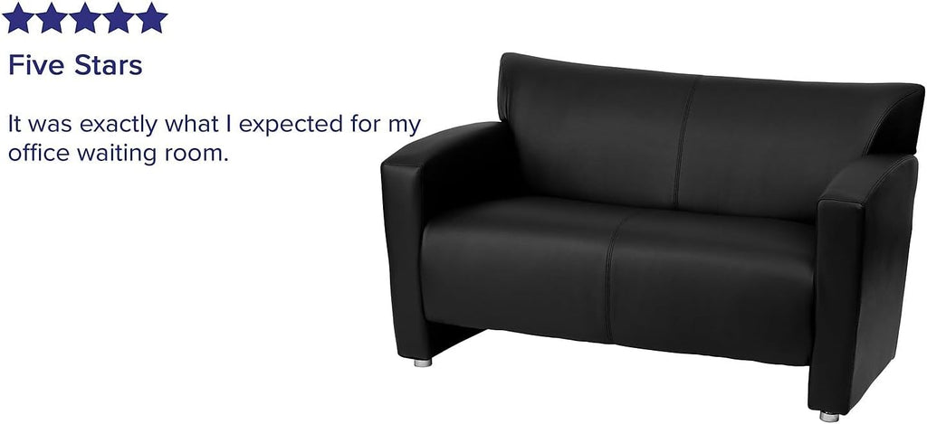 Flash Furniture HERCULES Majesty Series Black LeatherSoft Loveseat