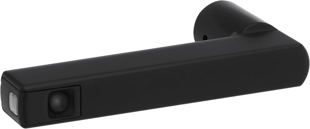 Kwikset Halifax LED Motion Activated Light Up Door Handle Reversible Lever & Cartridge, Matte Black, with Microban Protection