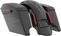 Advanblack Color Matched Stretched Bags, Lids Black Latch Hardware for '23-'24 Harley Touring CVO & 2024 Street Glide, Road Glide (Midnight Firestorm)