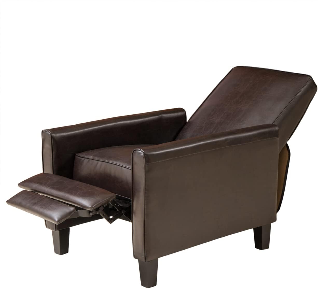 Christopher Knight Home Marshal Contemporary Bonded Leather Recliner (Set of 2), Brown and Dark Brown