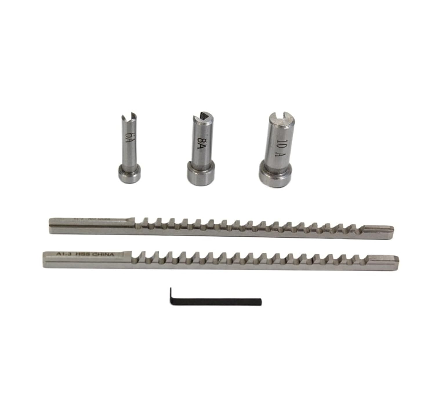 6PCS High Speed Steel Keyway Broach Set, Metric Sized Keyway Cutting Tool for CNC Machine Heat Resistance