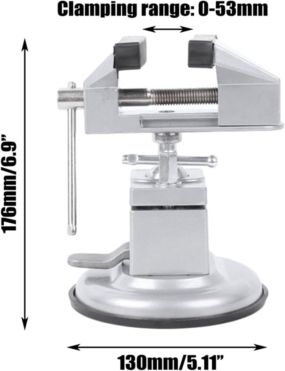 Universal Suction Cup Vise Multifunctional Bench Vise 360 Degree Rotary Vise for Holding Electric 0-53mm Clamping Range