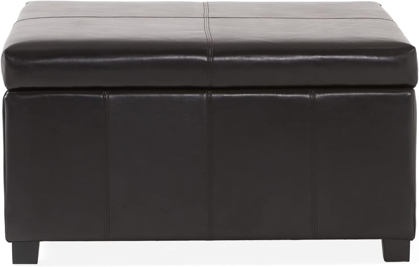Christopher Knight Home Living Berkeley Brown Leather Square Storage Ottoman, Espresso