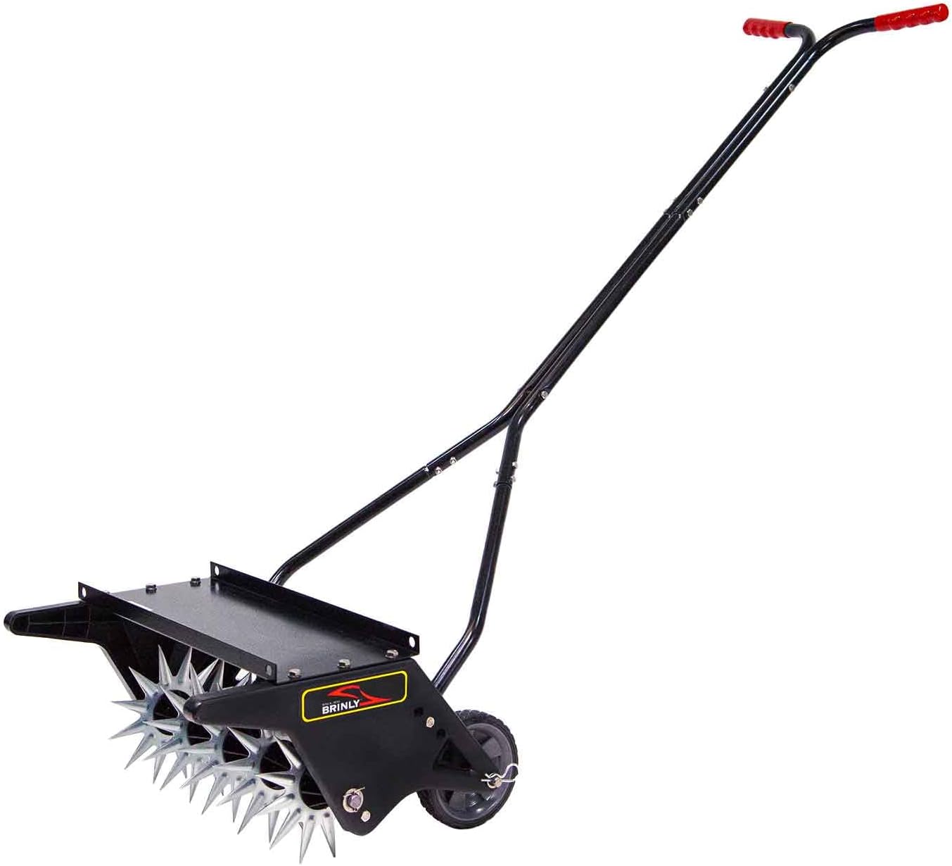 Brinly 20' Premium Push Spike Aerator with 3D Galvanized Steel Tines and Weight Tray