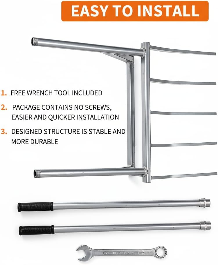 56 Inch 5-Tine Heavy Duty Broadfork, Rust-Resistant Professional Garden Fork with Widened Foot Pedal, High-Strength All-Steel Soil Tiller for Aerating Clay Soil for Farming
