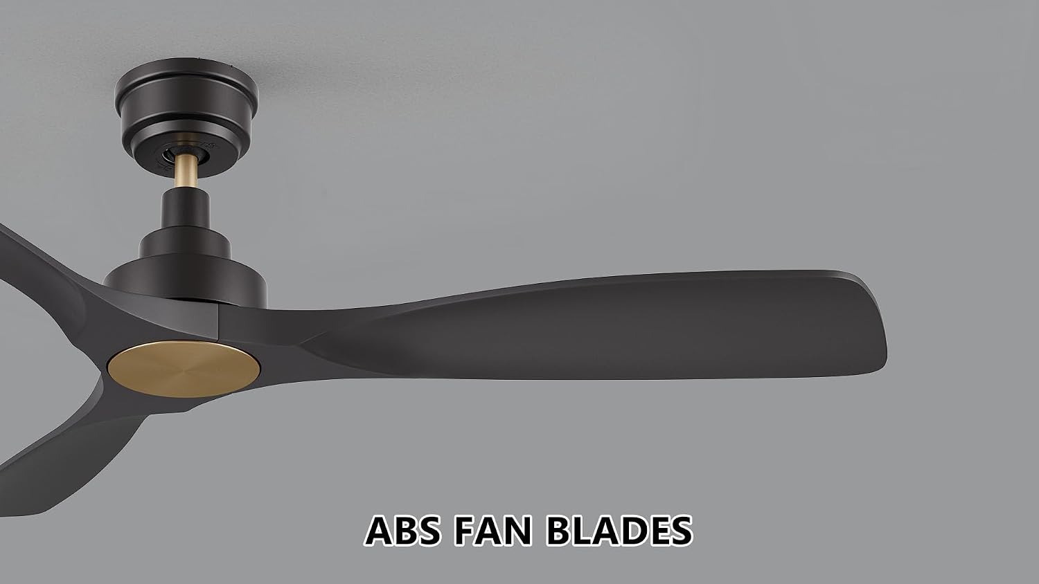 SMAFAN 52 Inch Ceiling Fan without Lights Low Profile, White Ceiling Fan with Remote, 10-Speed Reversible DC Motor, Indoor for Bedroom, Living room, Black