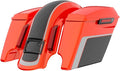 Advanblack Color Matched Stretched Bags, Lids Black Latch Hardware for '23-'24 Harley Touring CVO & 2024 Street Glide, Road Glide (Legendary Orange)