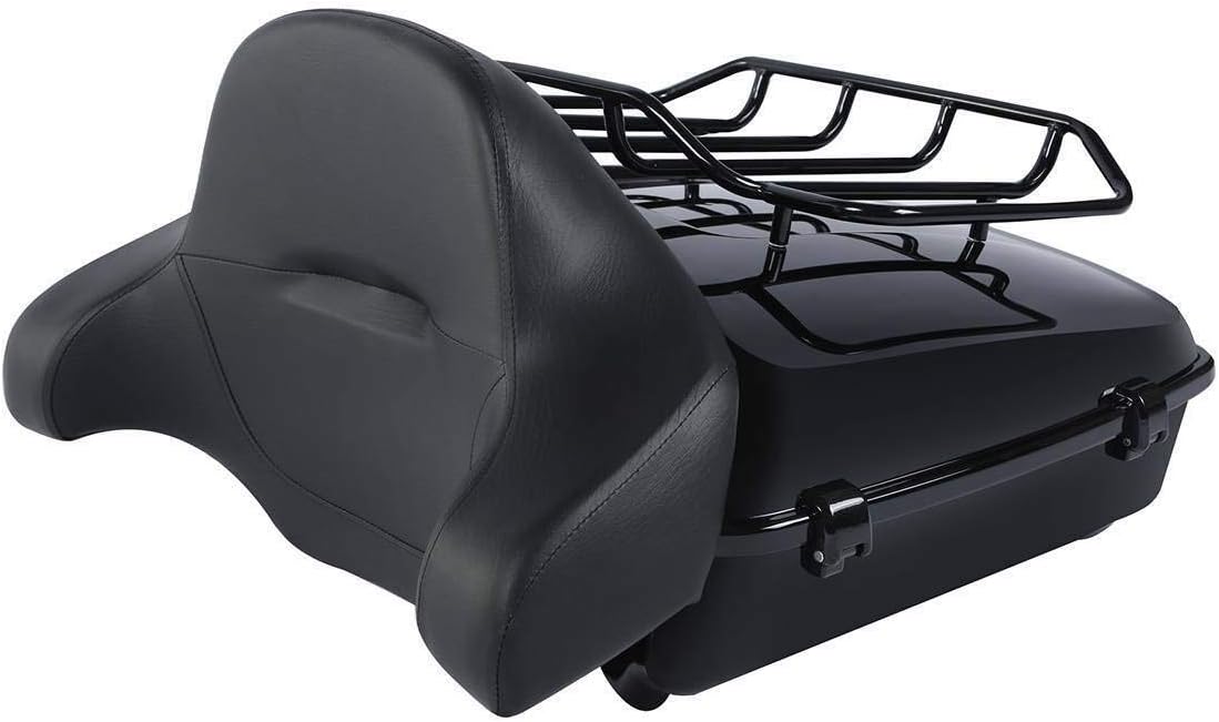TCMT Chopped Black Latches Trunk Backrest Luggage Rack Mounting Rack Fit For Harley 2014-2025 Touring CVO Road King Road Glide Street Glide Electra Glide Pack