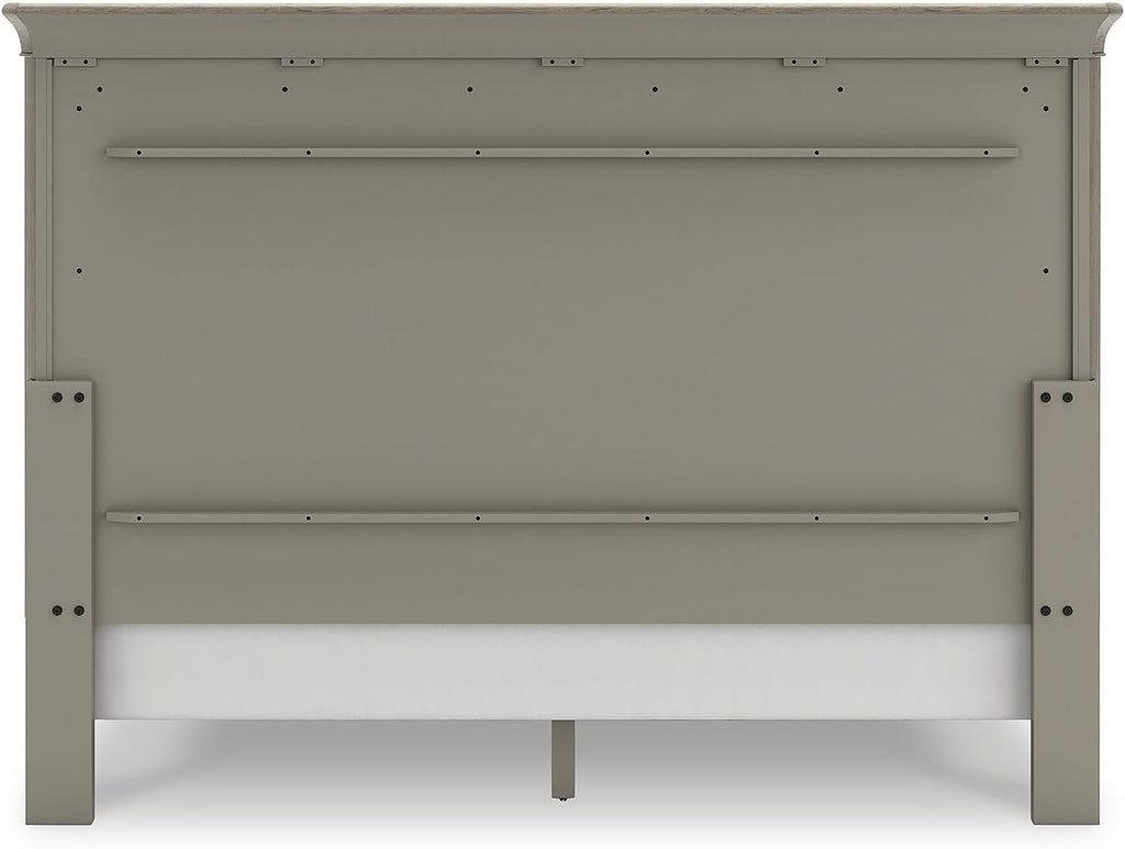 Signature Design by Ashley Lexorne Traditional King Sleigh Bed, Foundation or Box Spring Needed, Light Gray
