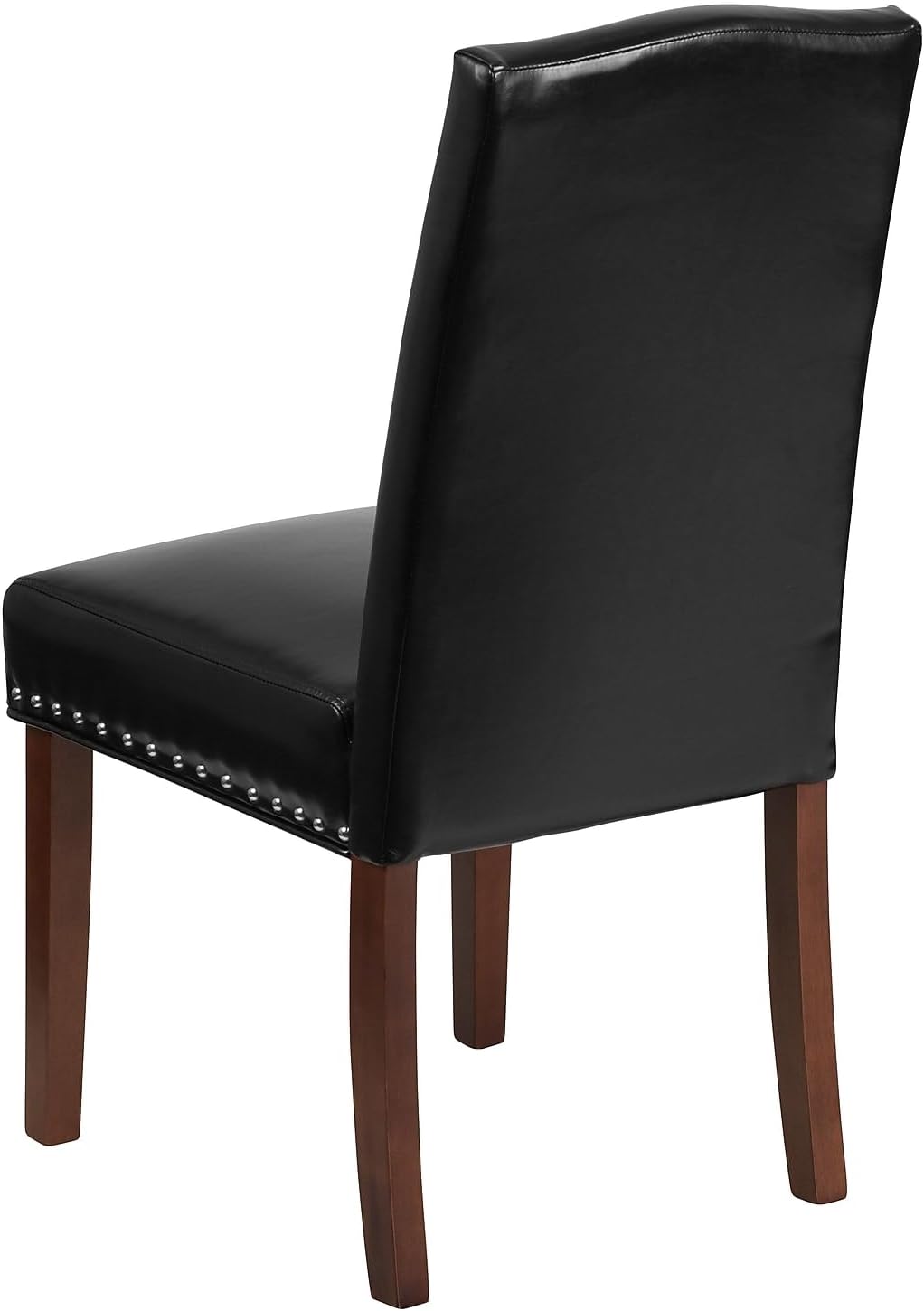 Flash Furniture HERCULES Hampton Hill Series Black LeatherSoft Parsons Chair with Silver Accent Nail Trim