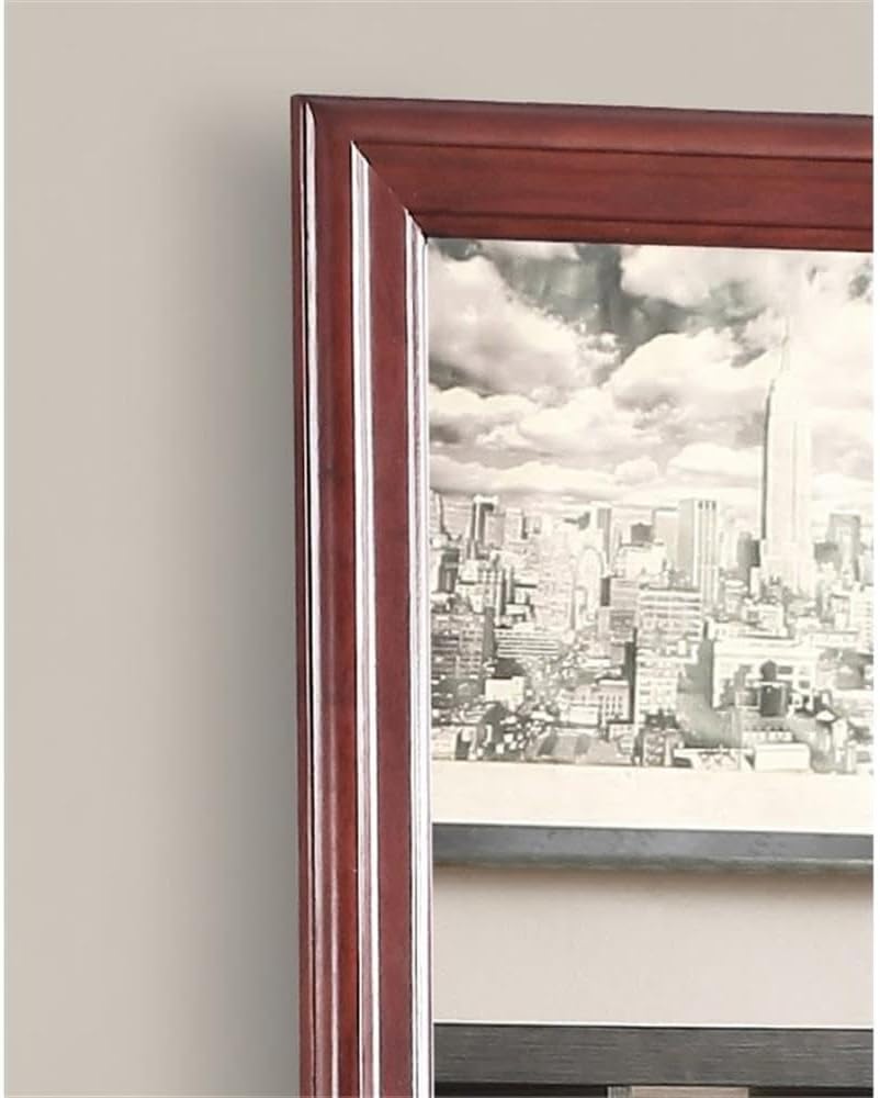 Glory Furniture Louis Phillipe Mirror in Cherry