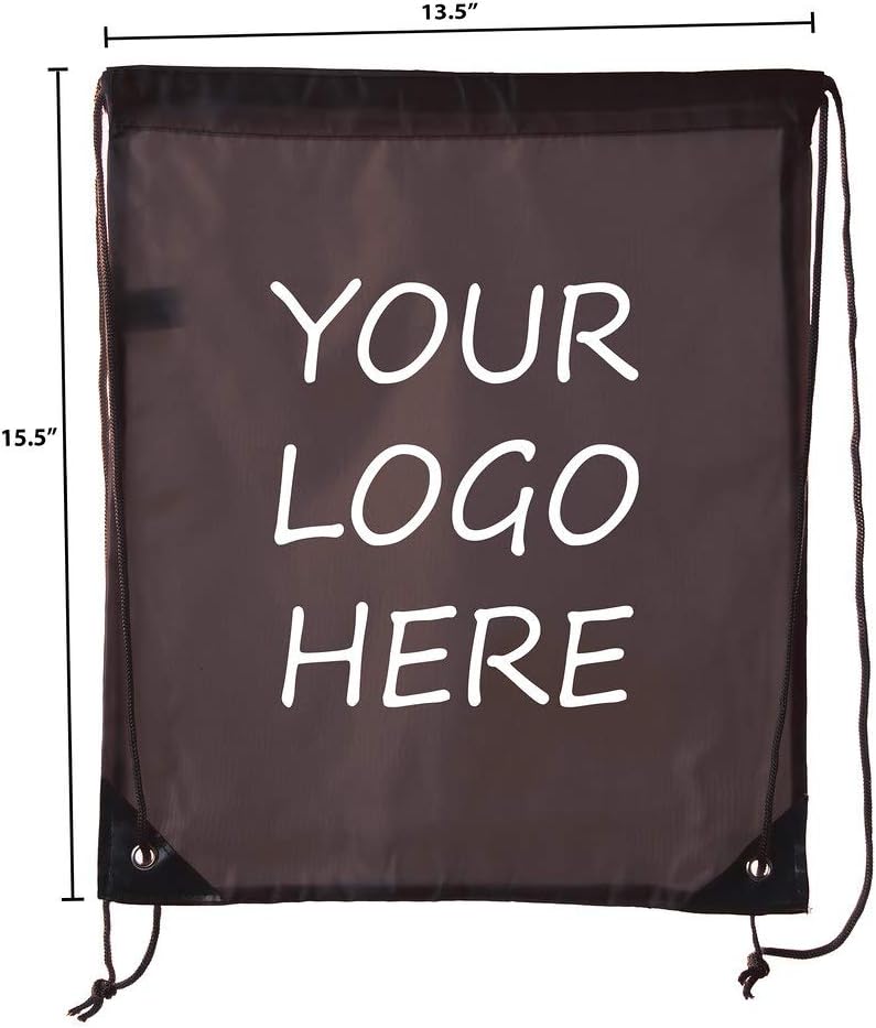 Mato & Hash Custom Bags With Your Logo | 100PK Promotional Drawstring Backpack - 100PK Brown CE2500