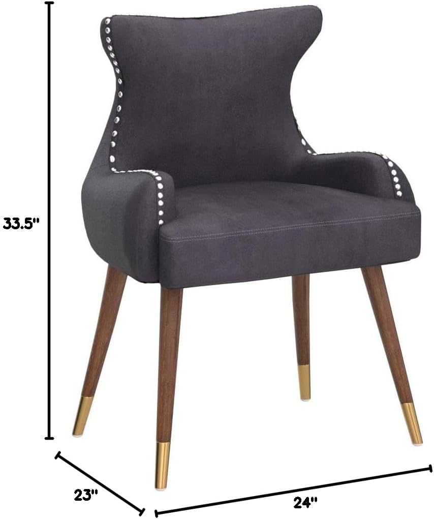 Lindale Contemporary Velvet Upholstered Nailhead Trim Accent Chair, Gray
