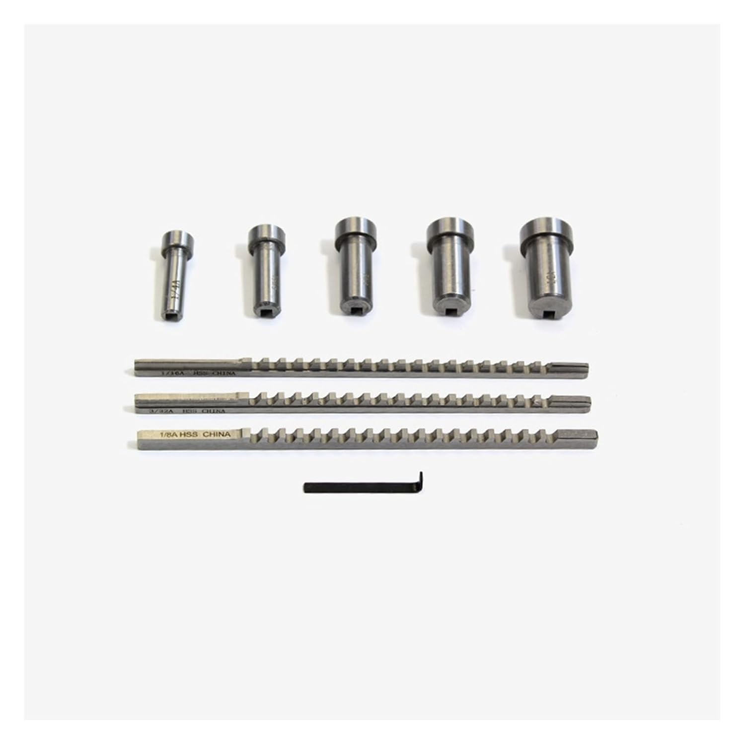 9PCS High-Speed Steel Keyway Broach Set, Bushings for CNC Cutting Machine Tool Heat Resistance